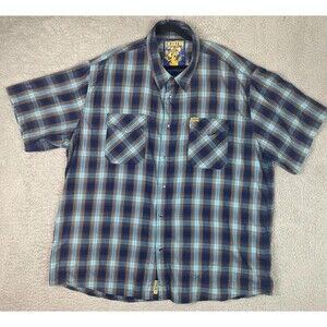 Dixxon El Borracho Plaid Shirt Mens 4XL Blue Pearl Snap Button Down Short Sleeve